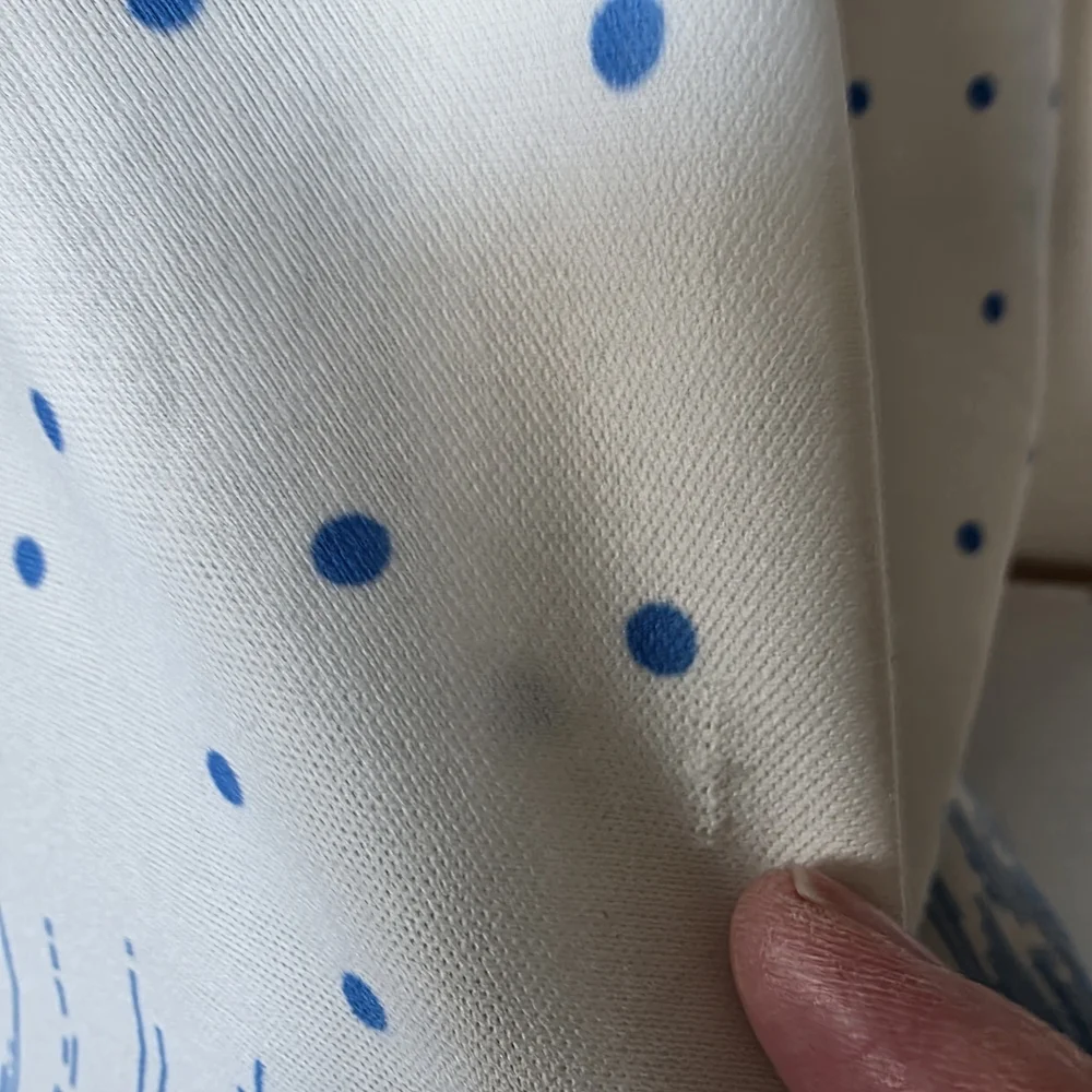 Handmade blue and white dress.  Lg to XL vintage(?), sleeveless, A-line - Picture 6 of 12